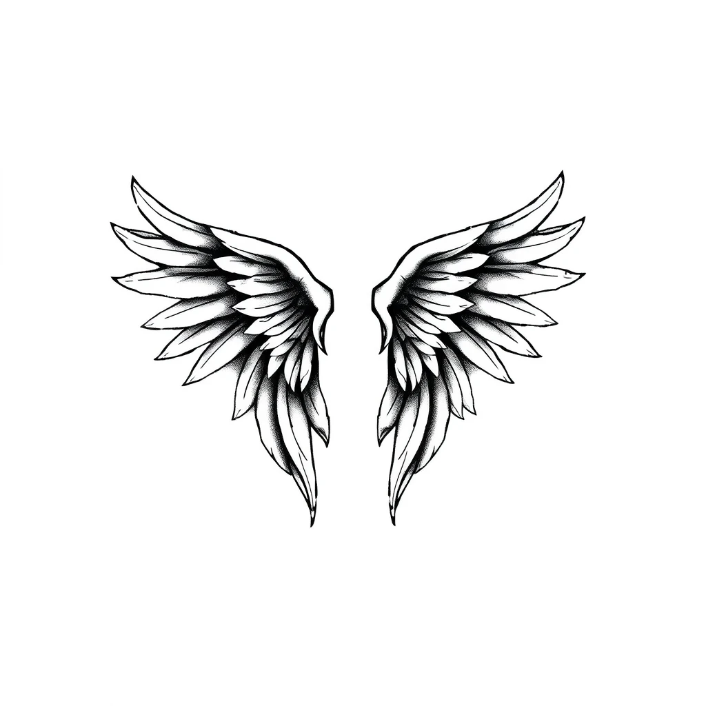 Angel wings tattoo