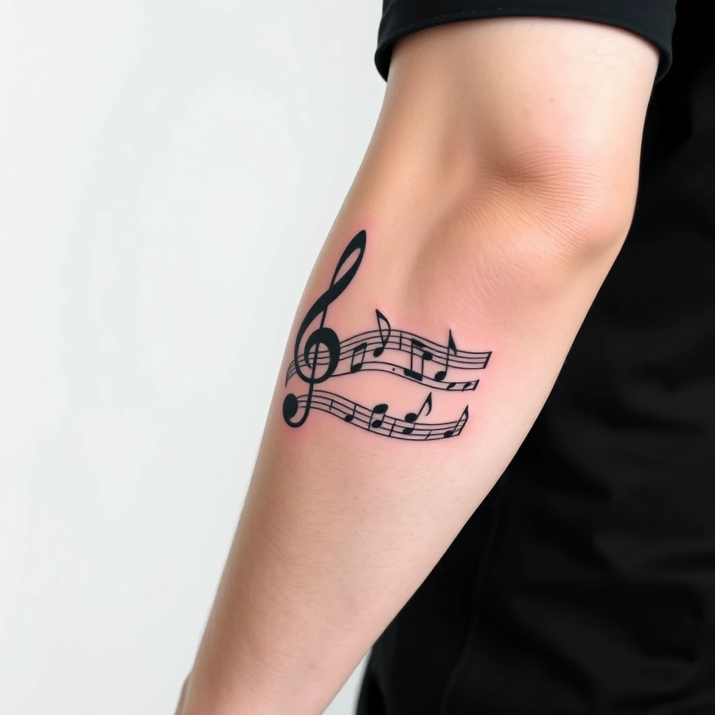 Music notes tattoo