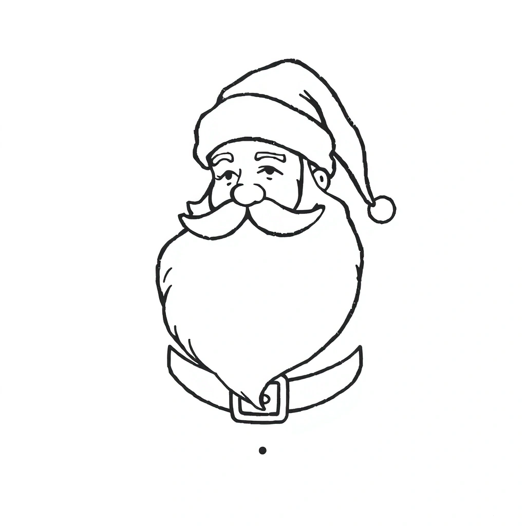 Tattoo of Santa in minimalist black and white