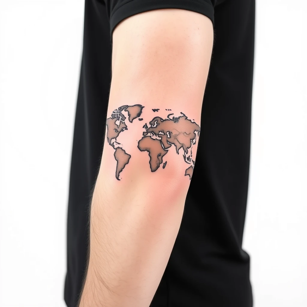 World map tattoo