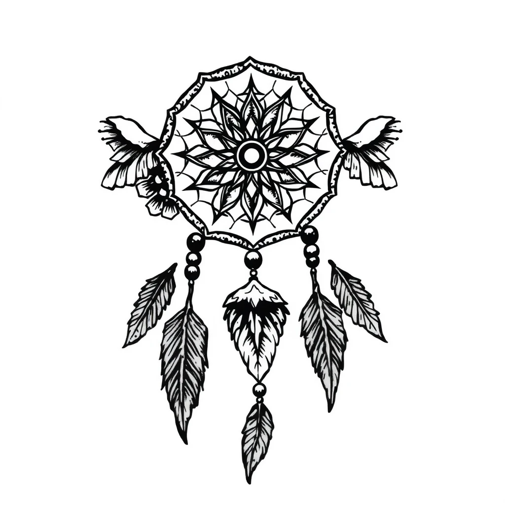 Tattoo of Dream catcher in Traditional style