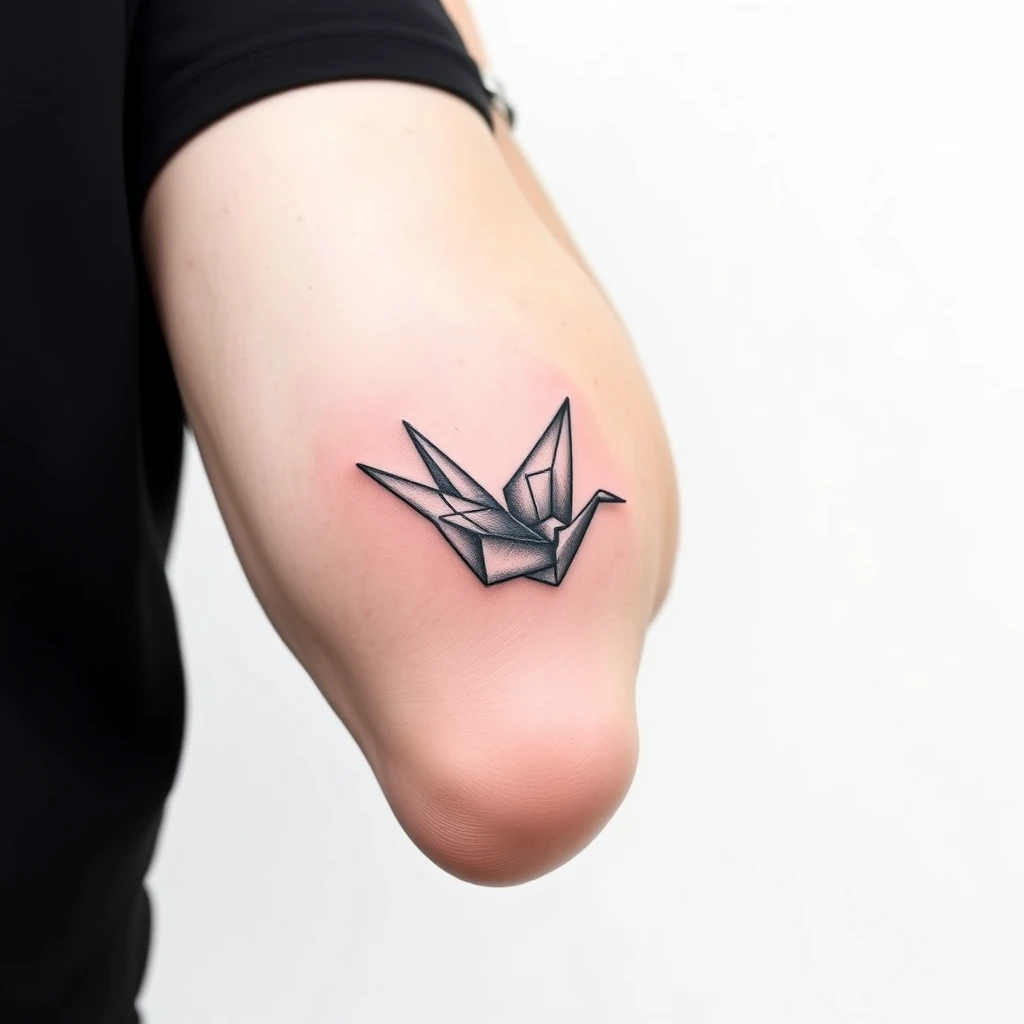 Origami crane tattoo