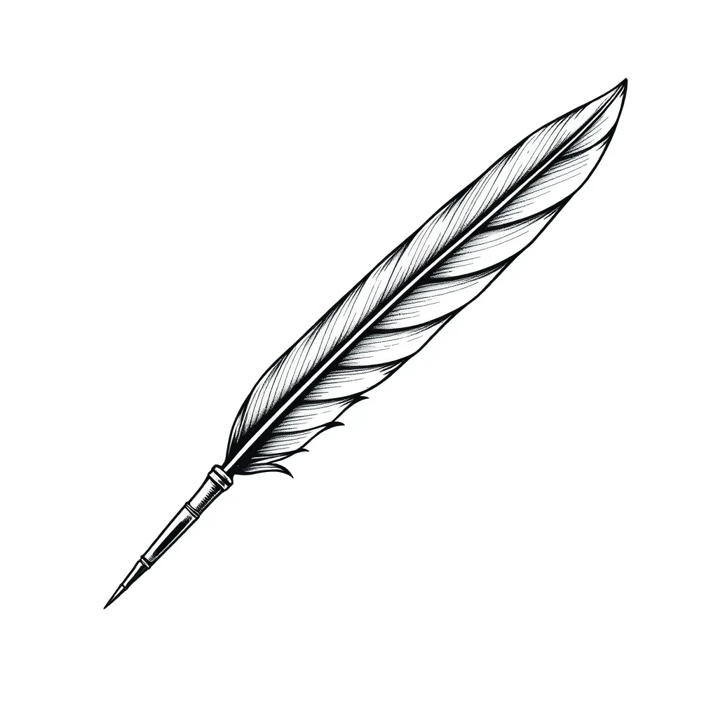 Quill pen tattoo