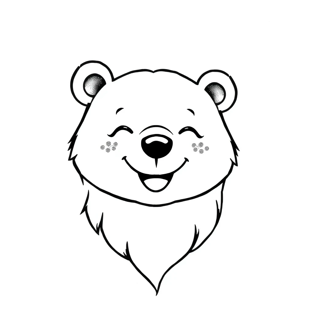 Tattoo of happy bear in minimalist style