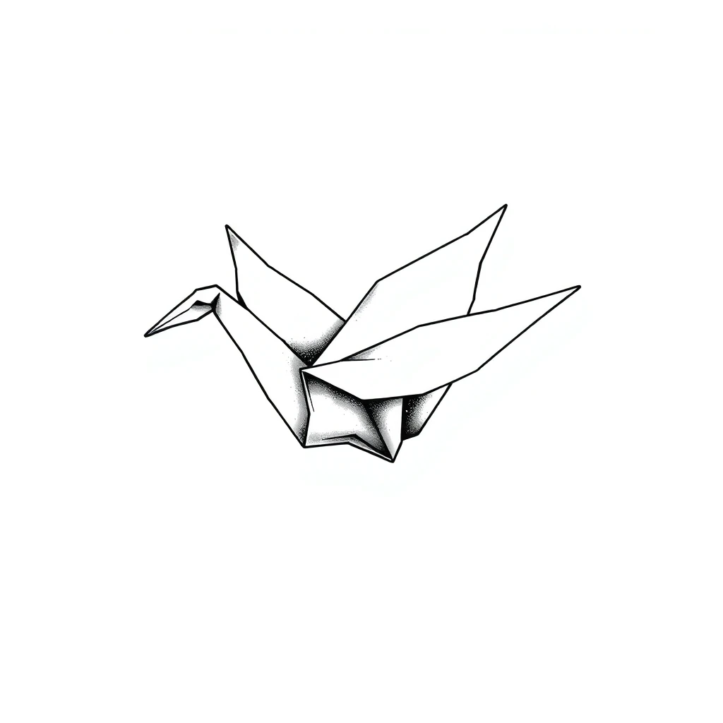 Origami crane tattoo