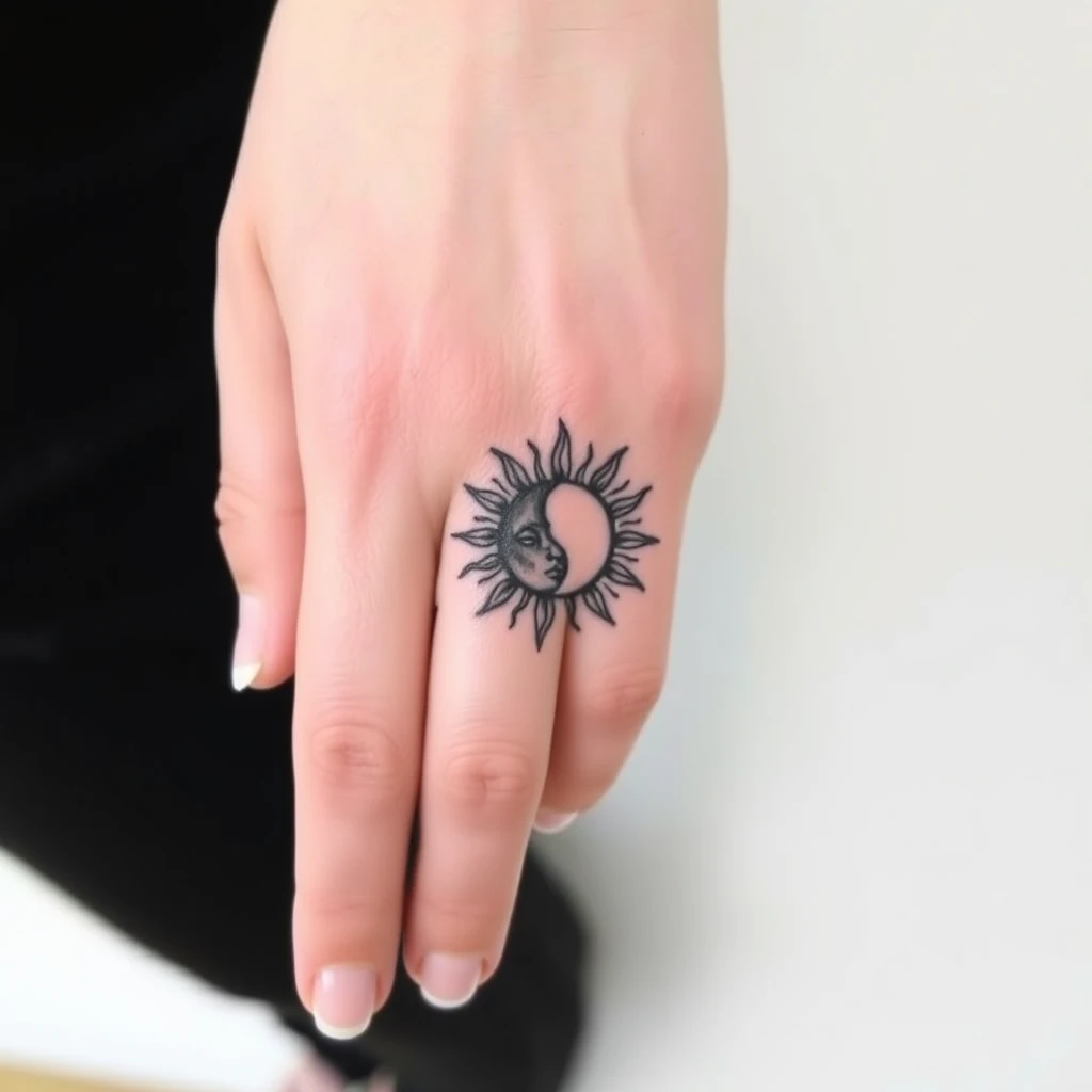 Sun and moon tattoo