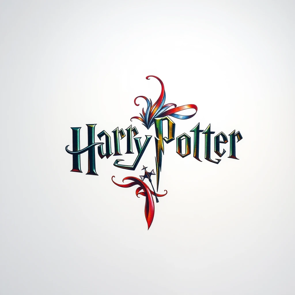 Colorful Harry Potter tattoo design artwork