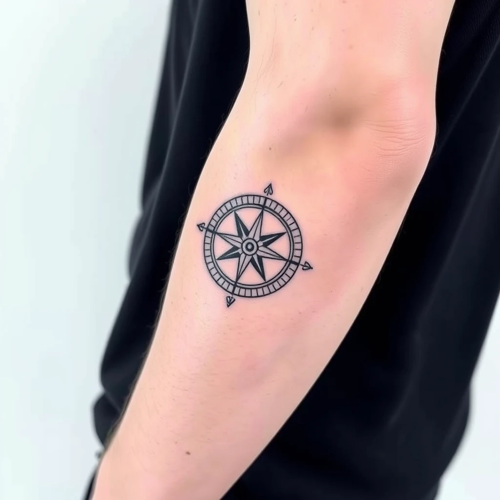 Compass with coordinates tattoo