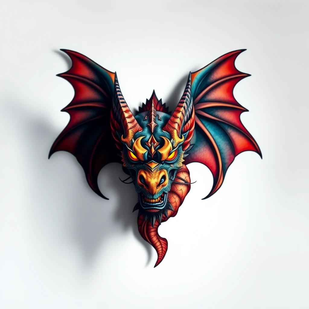 Vibrant Gargoyle tattoo with intricate details