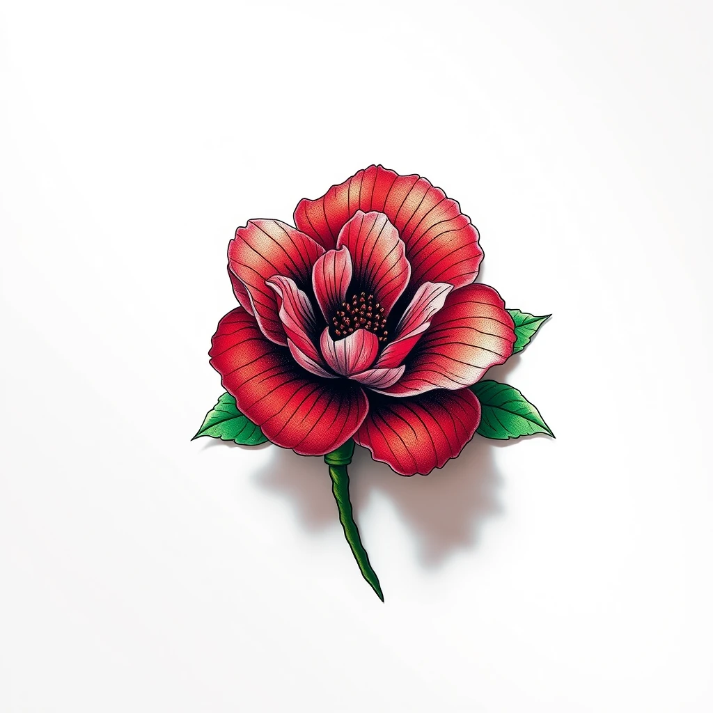 Vibrant carnation tattoo with detailed petals