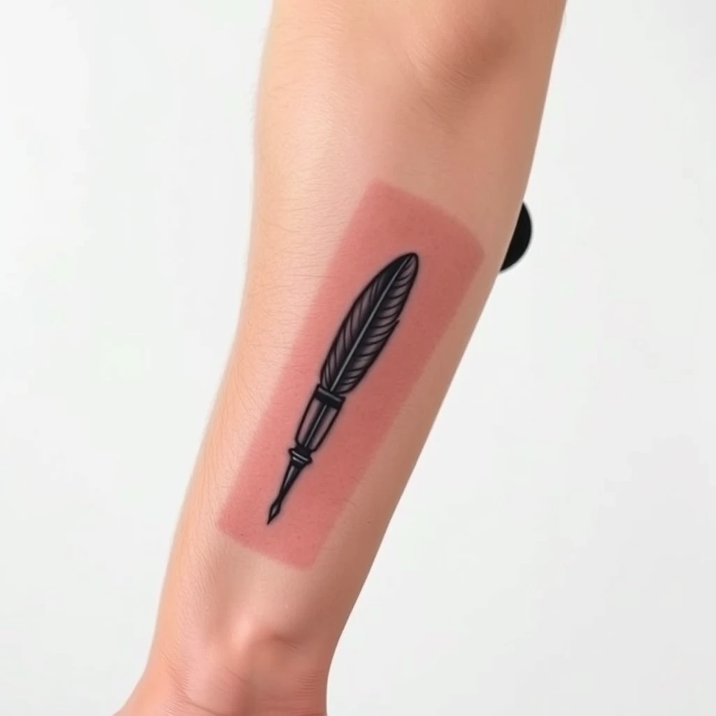 Quill pen tattoo