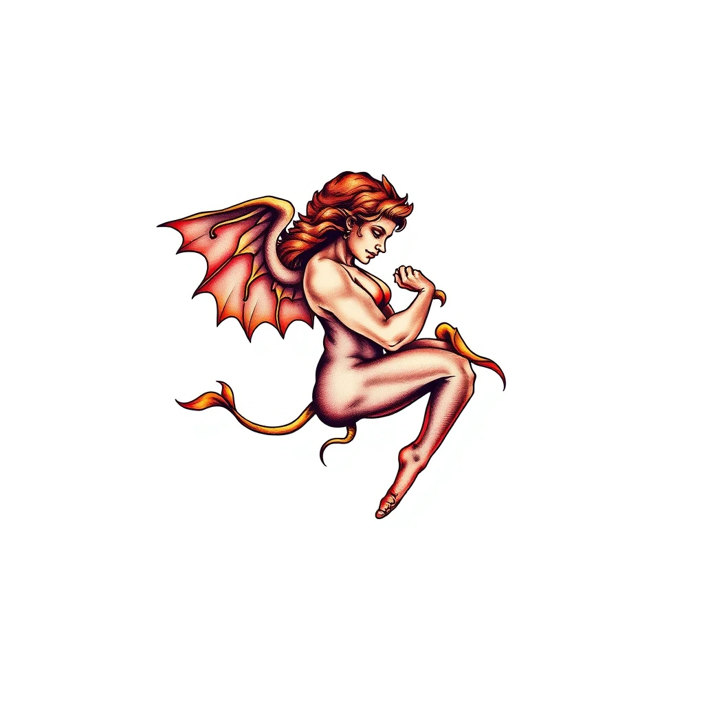 Eros tattoo featuring a winged cherub