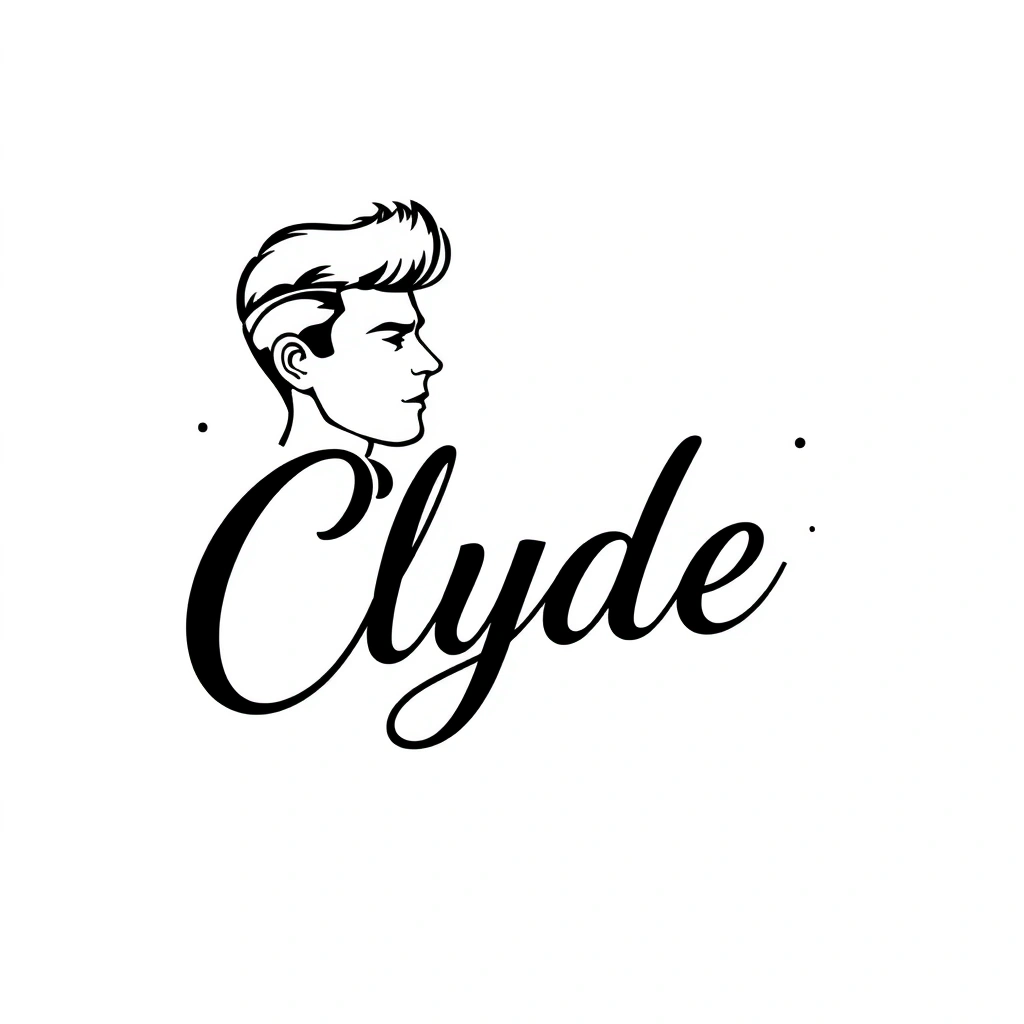 Tattoo of Clyde in black and white minimalist style