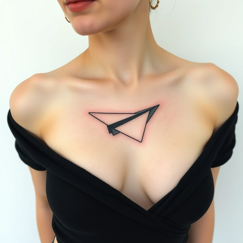 Paper plane tattoo