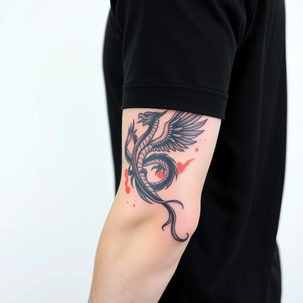 Dragon and phoenix tattoo