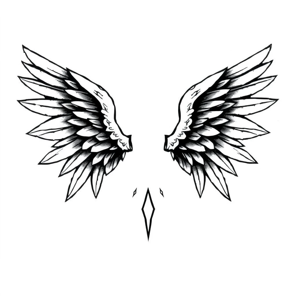 Angel wings tattoo