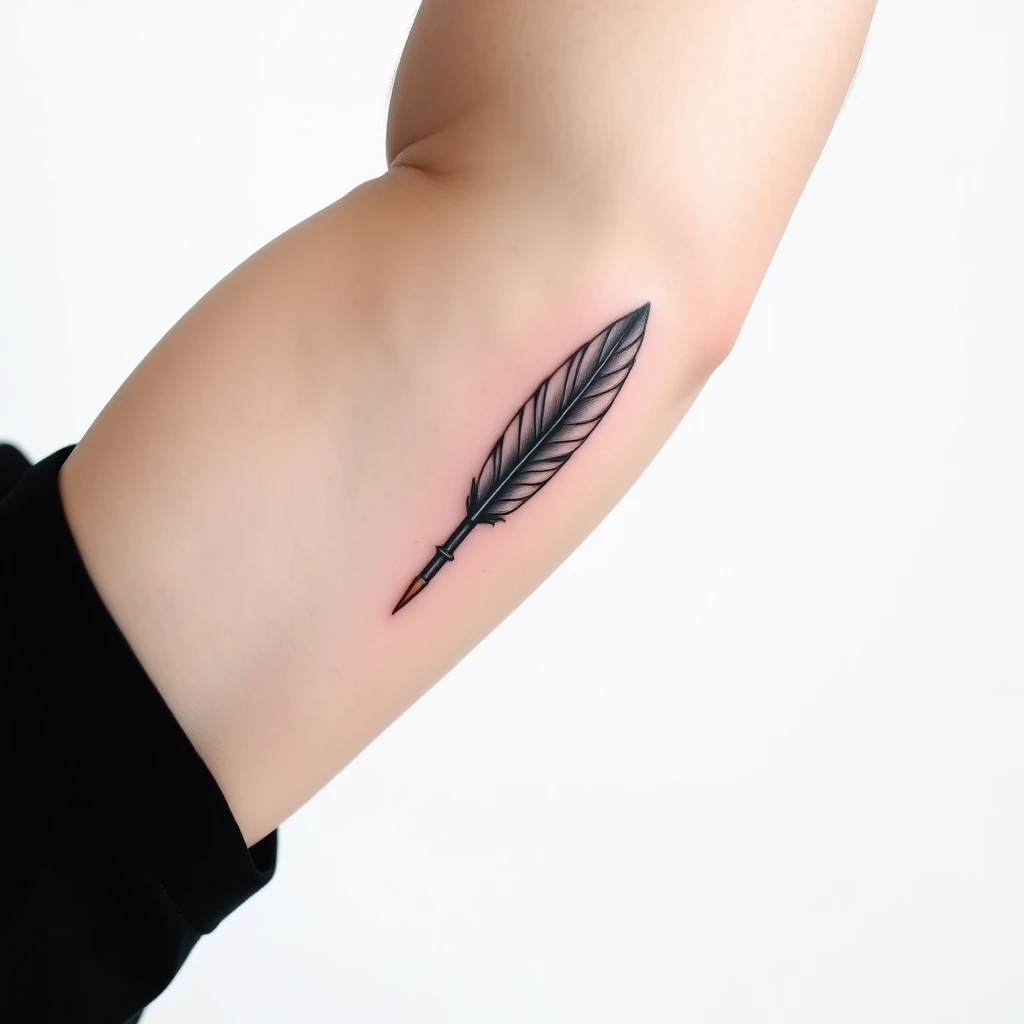 Quill pen tattoo