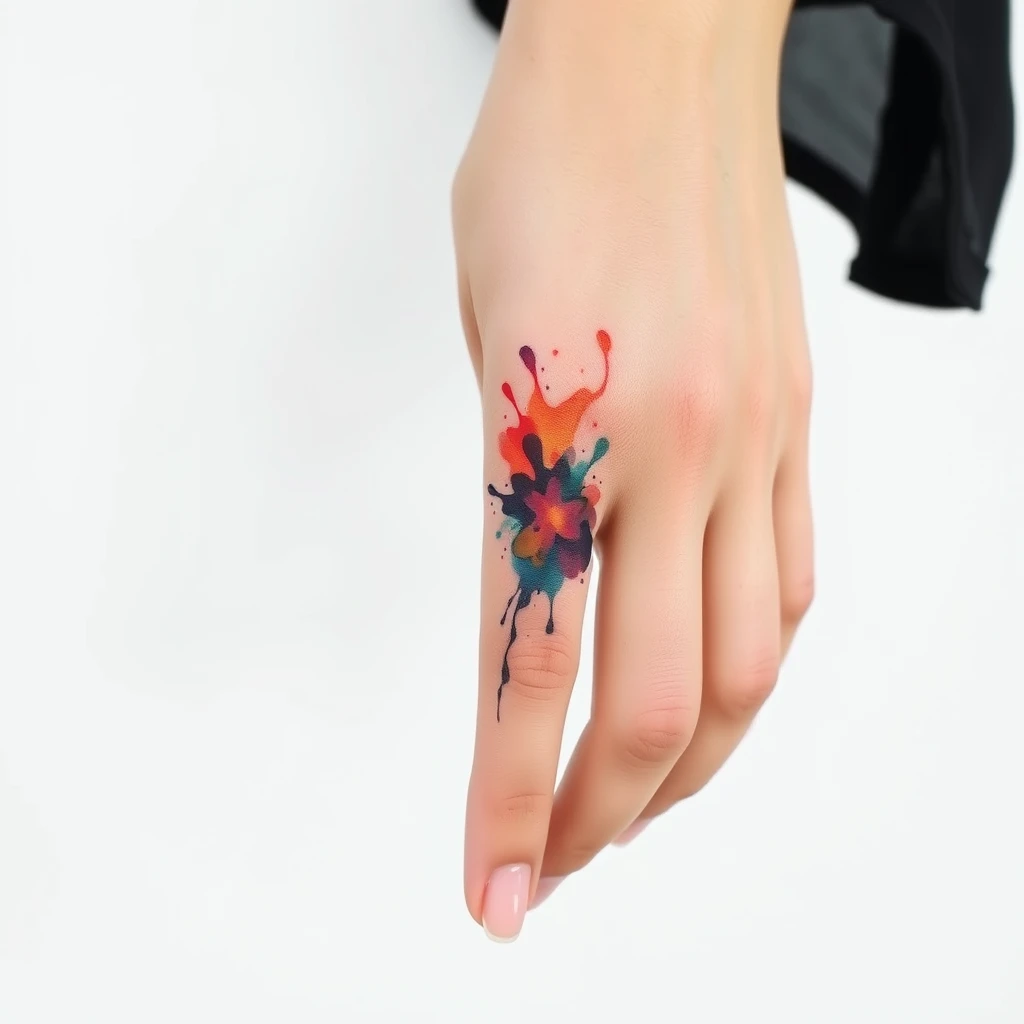 Watercolor splash tattoo