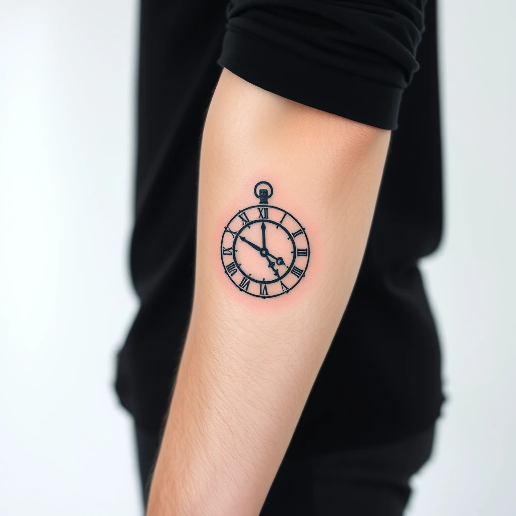 Broken clock tattoo