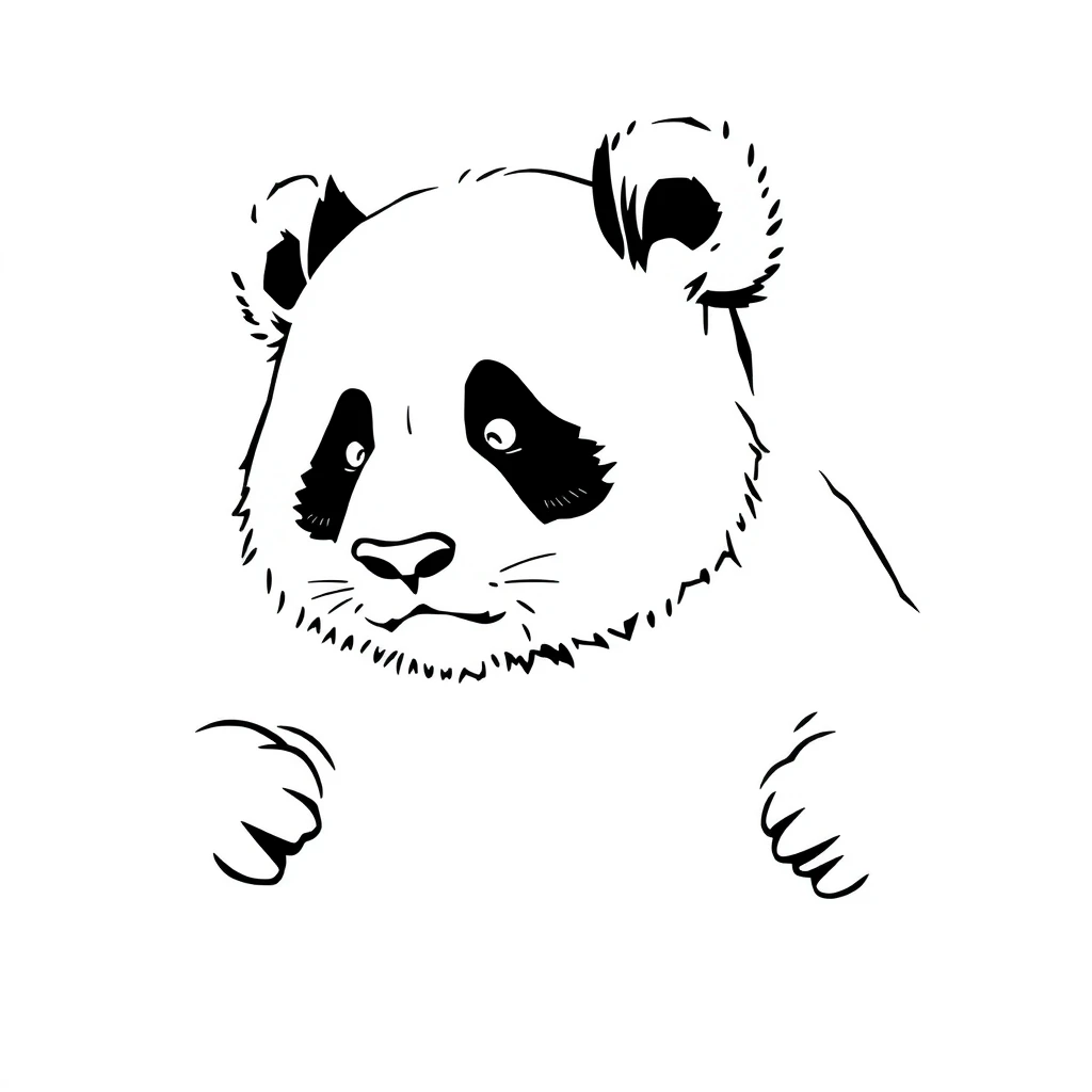 Tattoo of bored panda in minimalist style