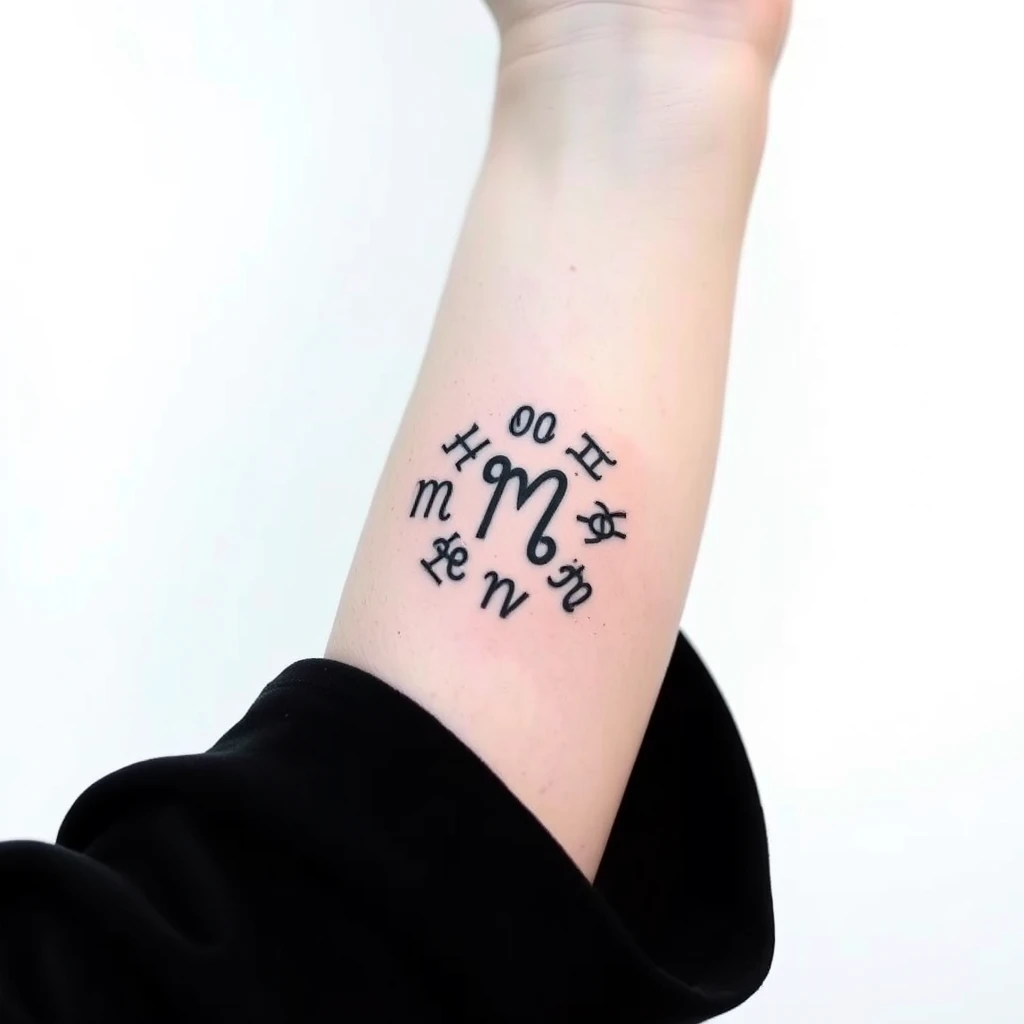 Zodiac symbols tattoo