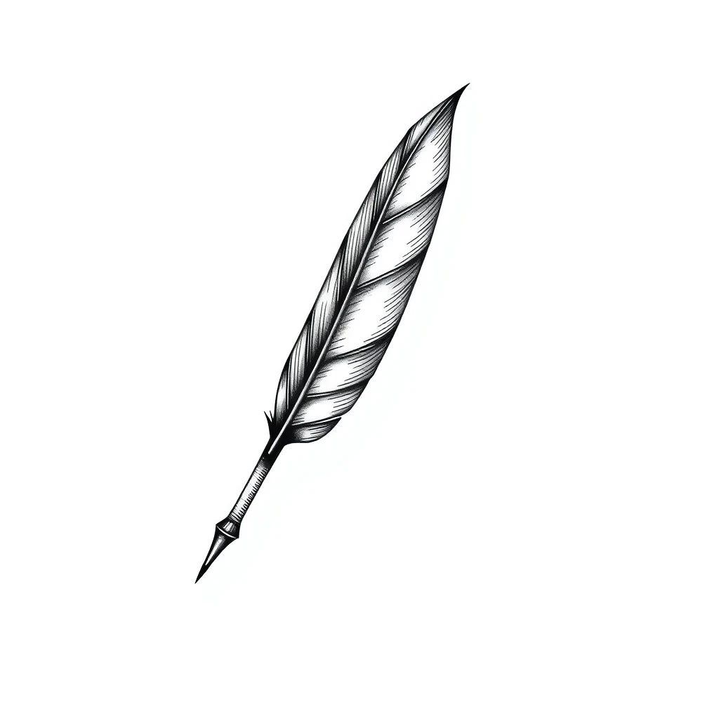 Quill pen tattoo