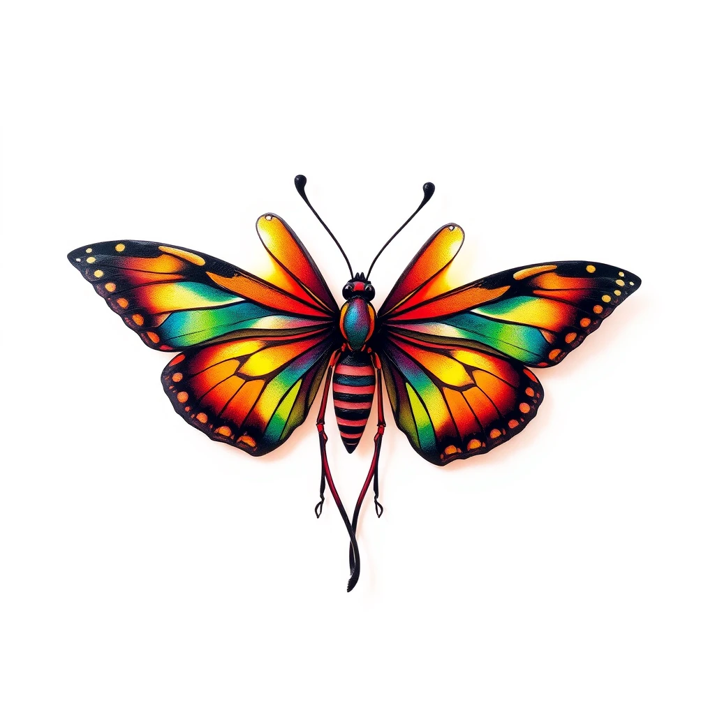 Vibrant Metamorphosis tattoo of a butterfly