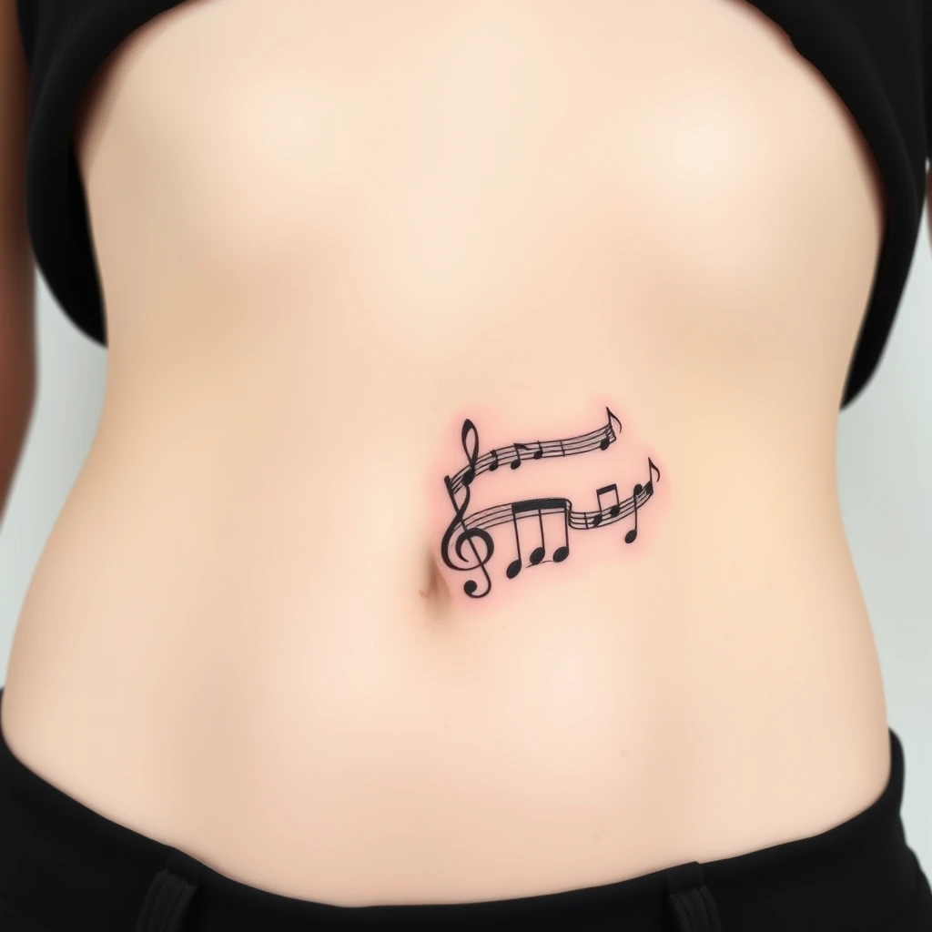 Music notes tattoo