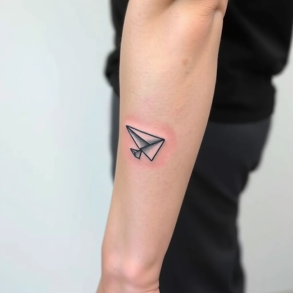 Paper plane tattoo