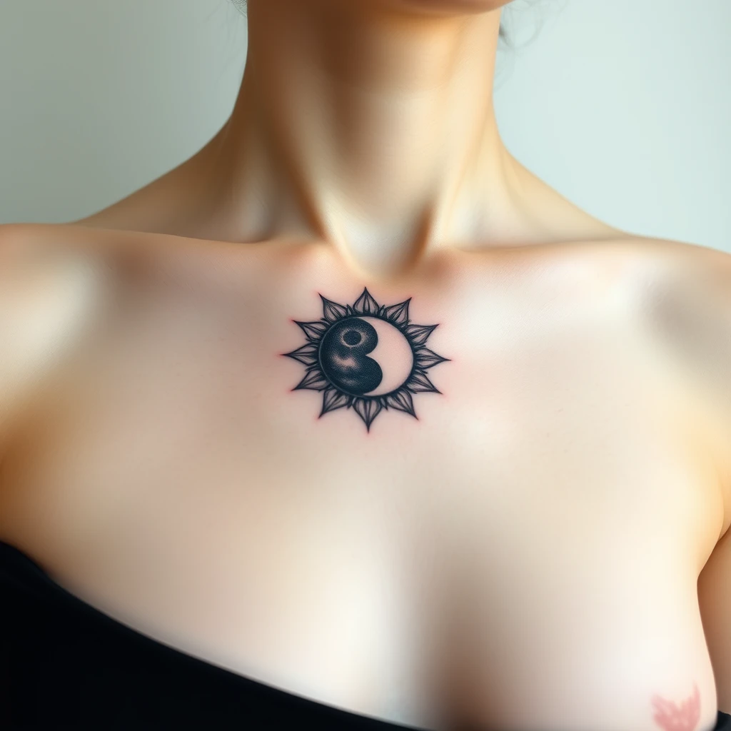 Sun and moon tattoo