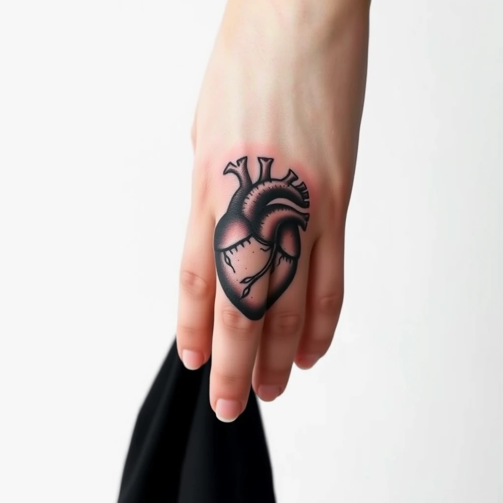 Anatomical heart tattoo