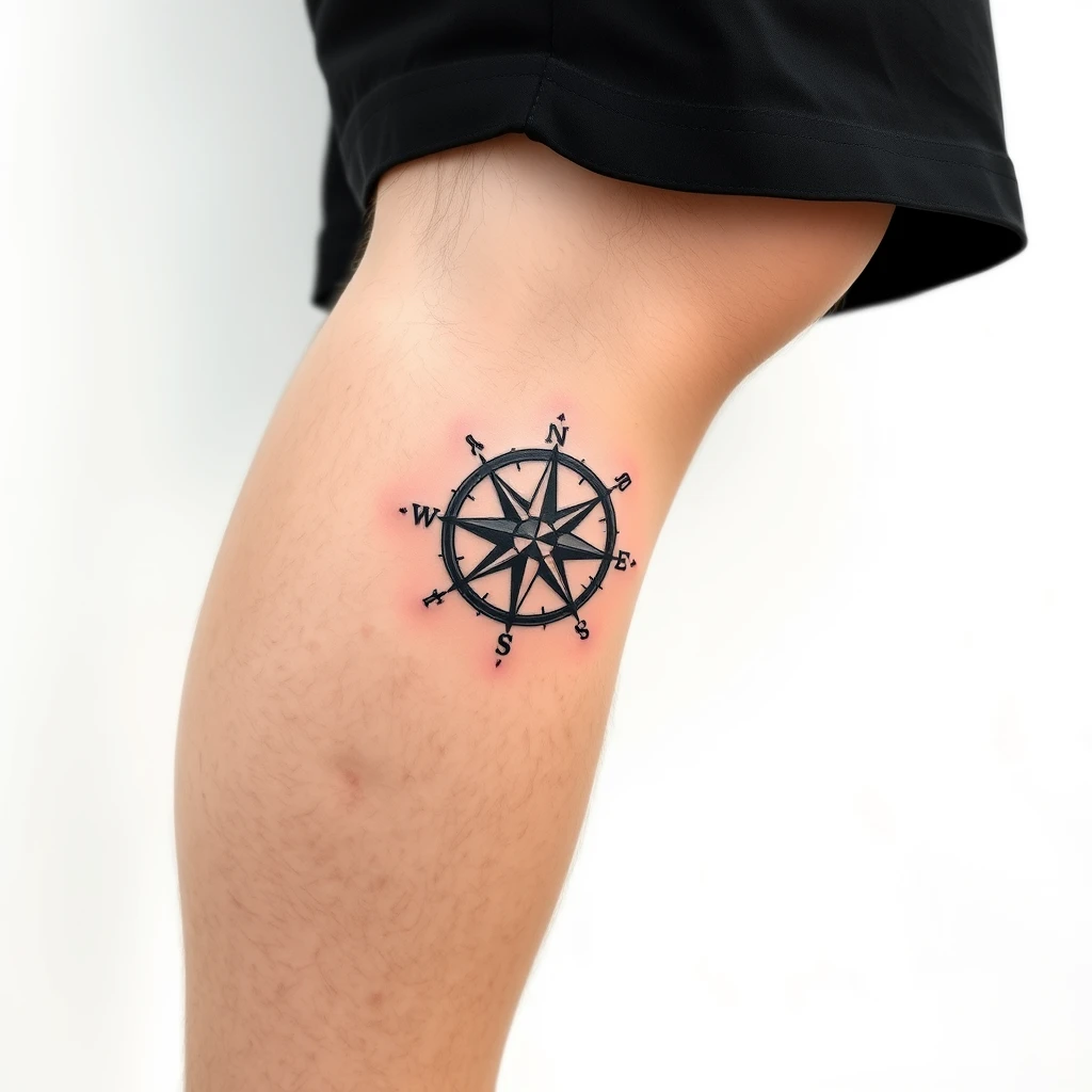 Compass with coordinates tattoo