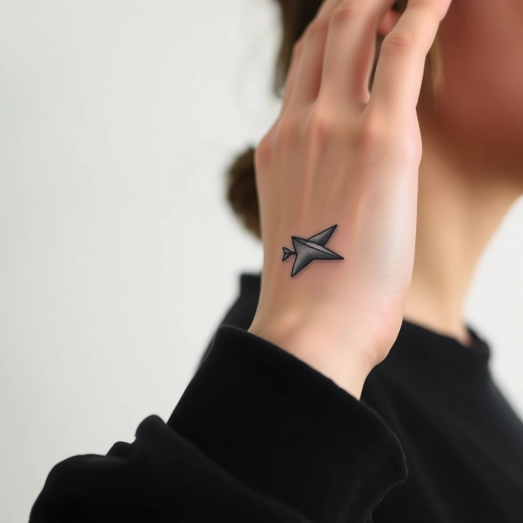 Paper plane tattoo