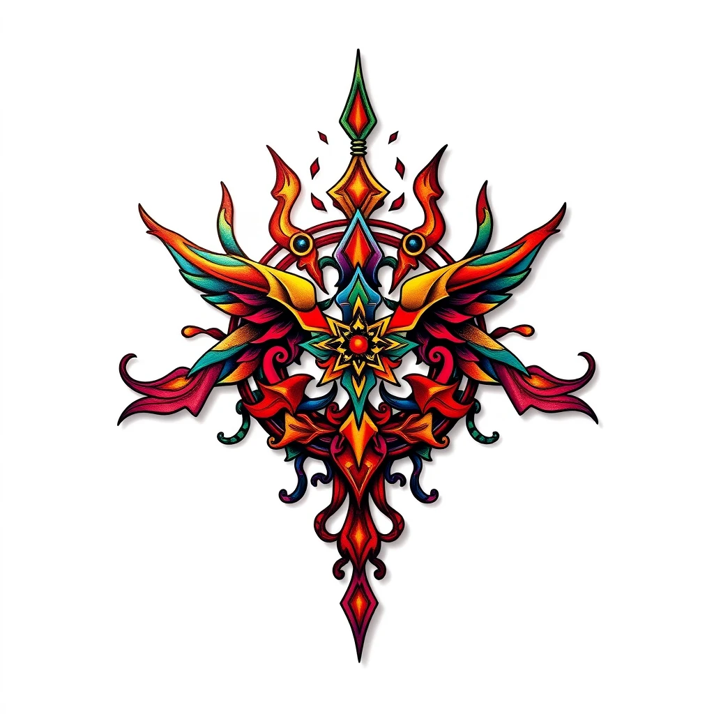 Colorful Semblance tattoo with intricate design