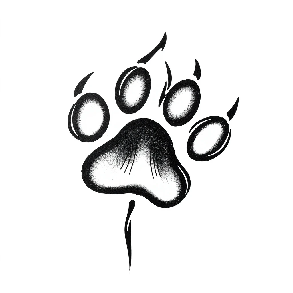 Paw print tattoo