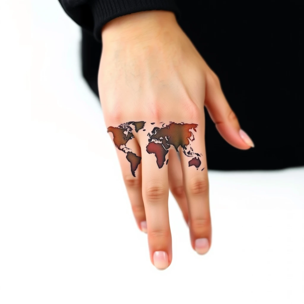 World map tattoo