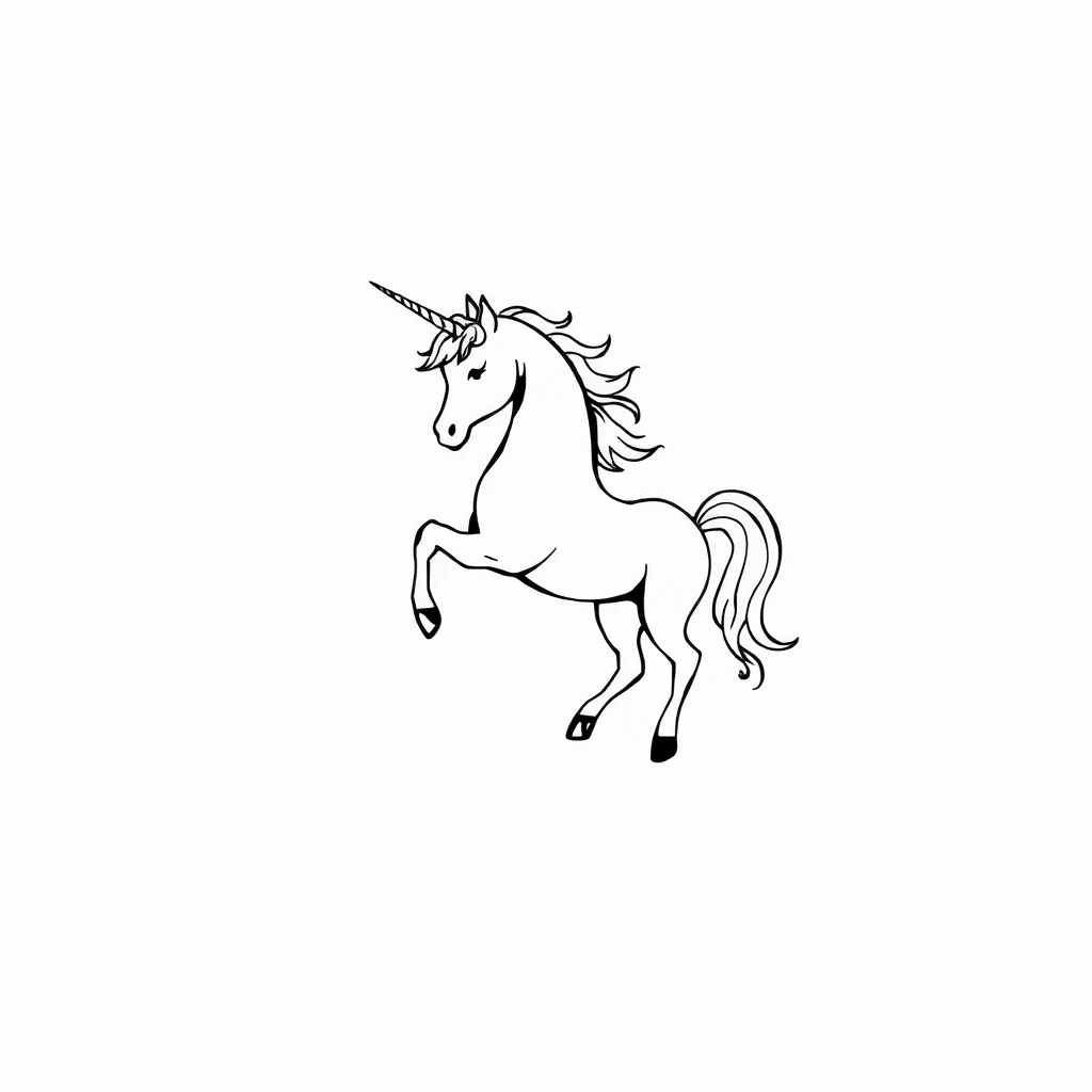 Tattoo of a unicorn in minimalist style