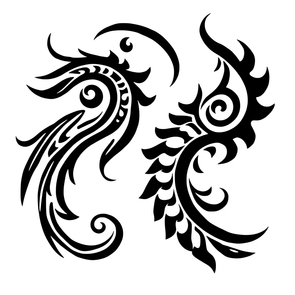 Tattoo of Tribal designs in black and white