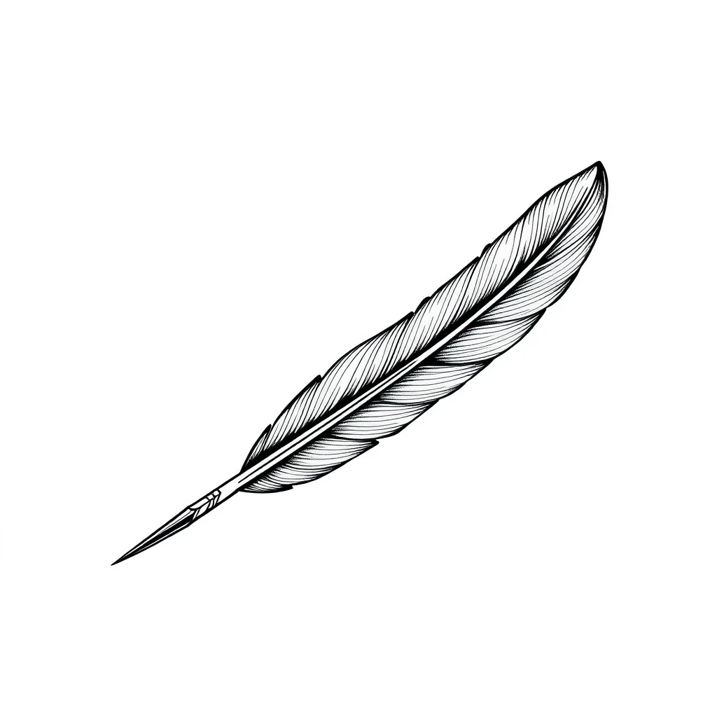 Quill pen tattoo