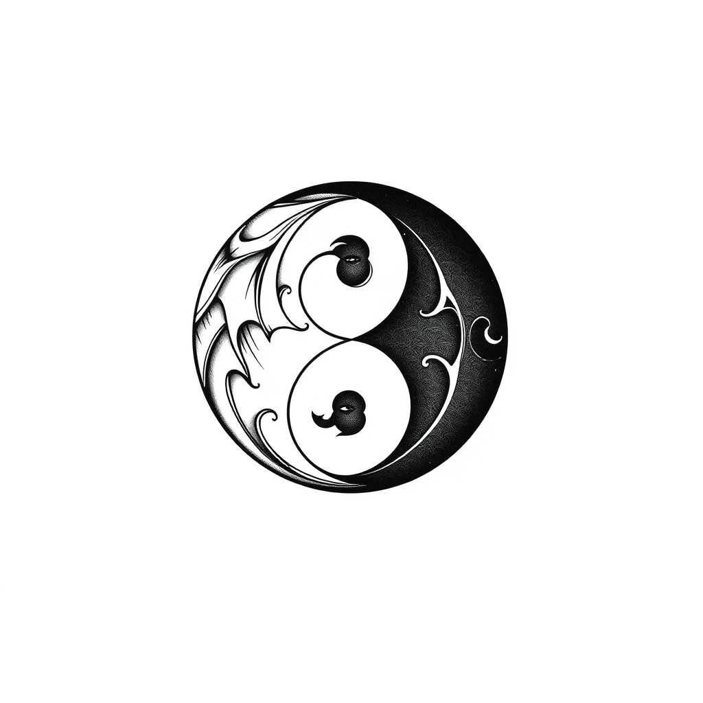 Yin and yang tattoo