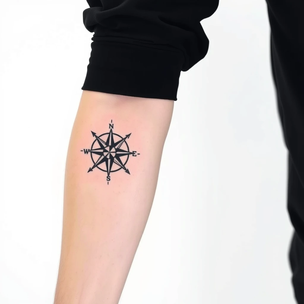 Compass rose tattoo