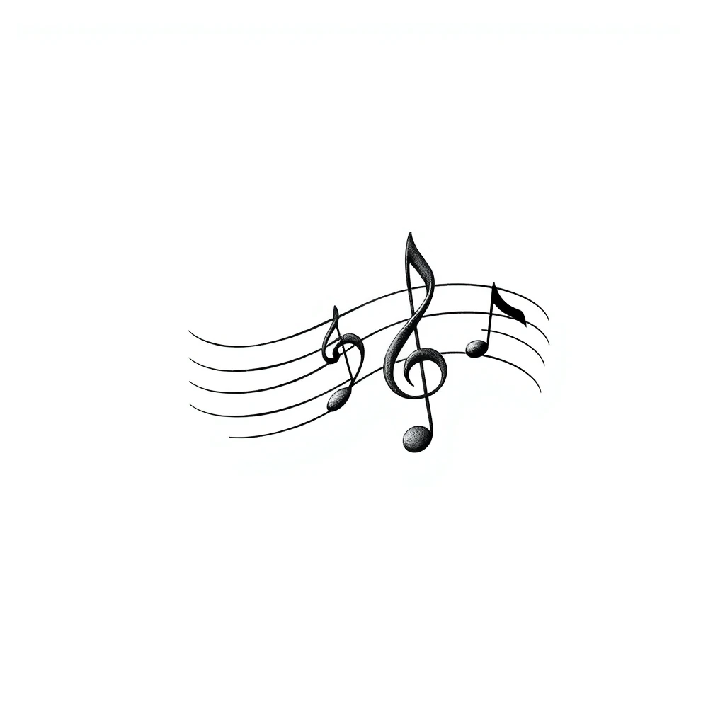 Music notes tattoo