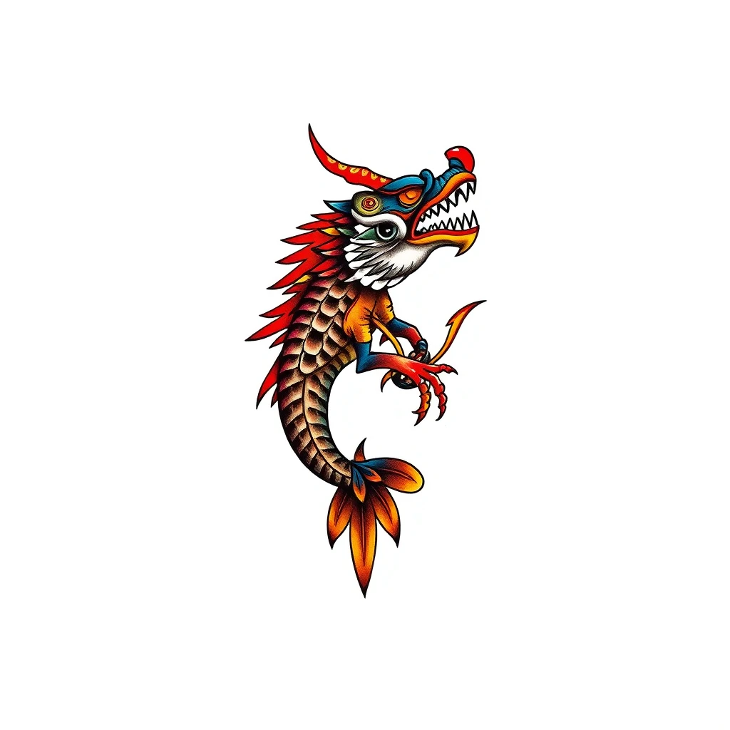 Vibrant Bakunawa tattoo with dragon design