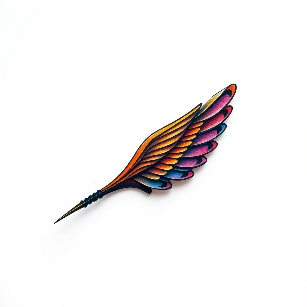 Colorful Concord tattoo featuring a wing design