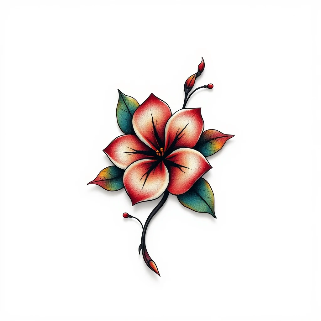 Jasmine tattoo featuring vibrant floral design