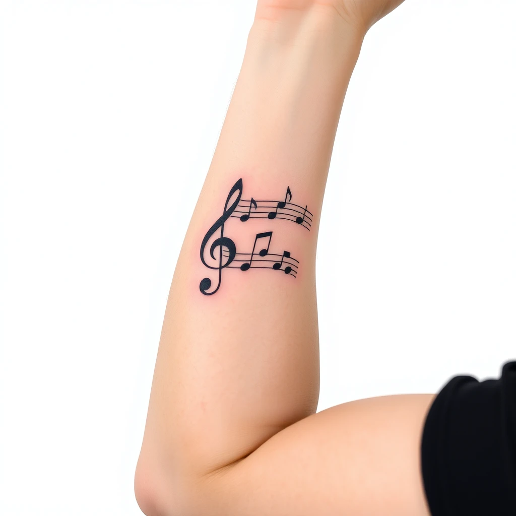 Music notes tattoo