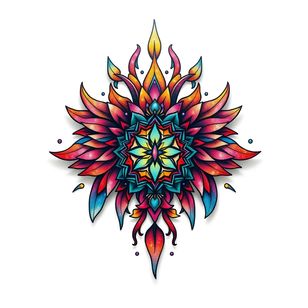 Colorful Reverie tattoo featuring intricate floral design