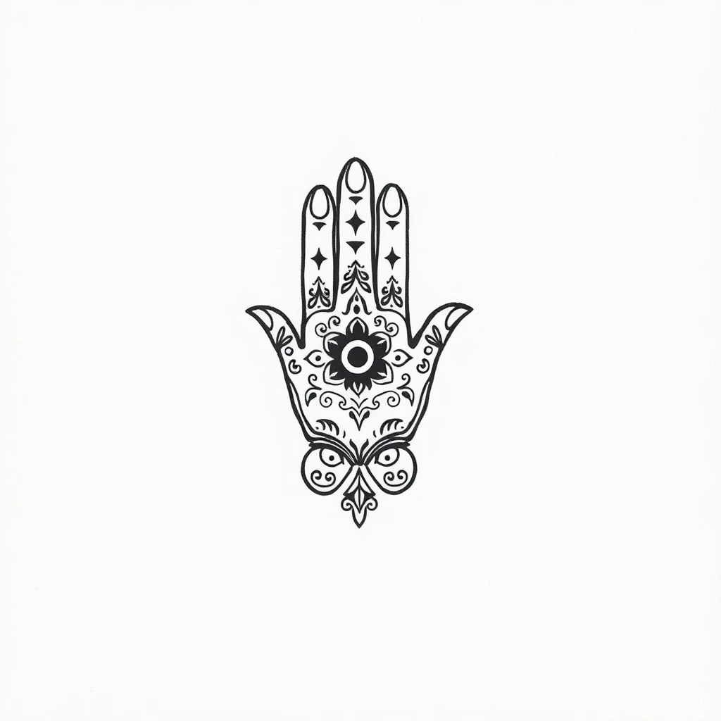 Hamsa hand tattoo