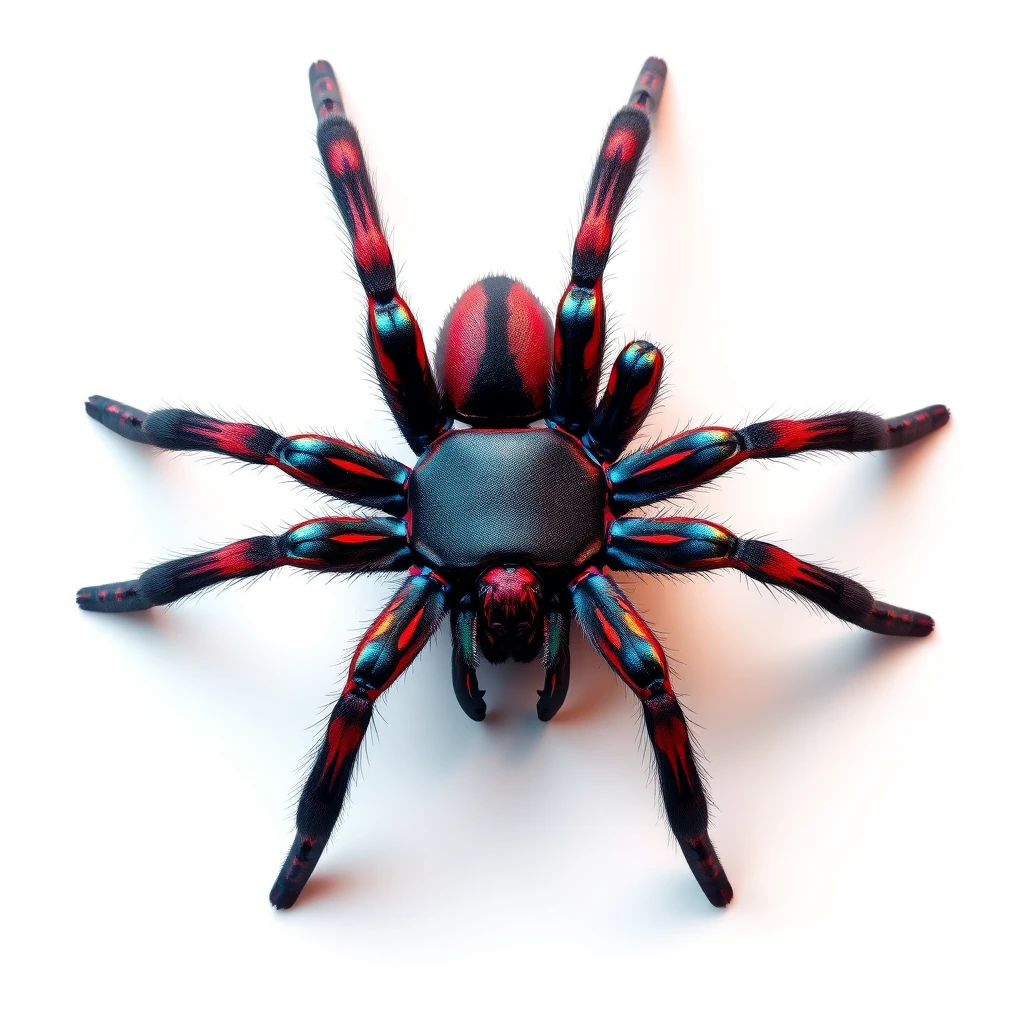 Colorful Tarantula tattoo with vibrant reds