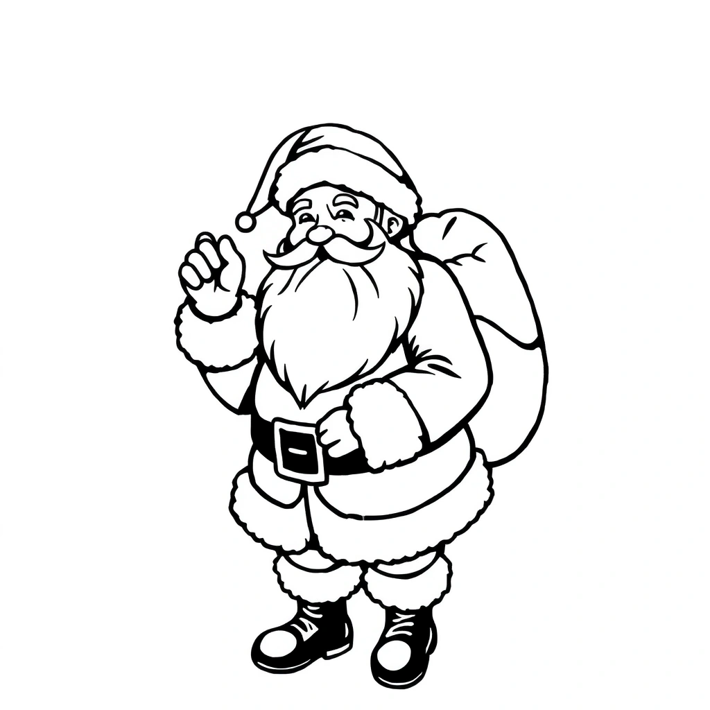 Tattoo of Santa in minimalist black and white